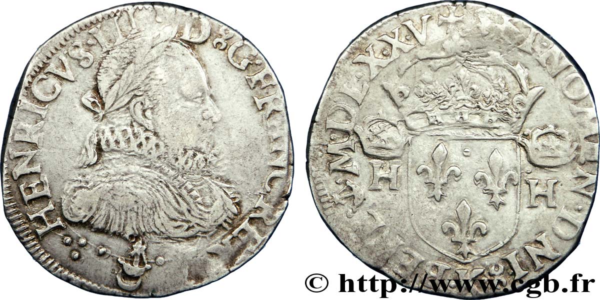 HENRY III Teston, 1er type sans le titre de roi de Pologne 1575 (MDLXXV) Bordeaux q.BB/BB
