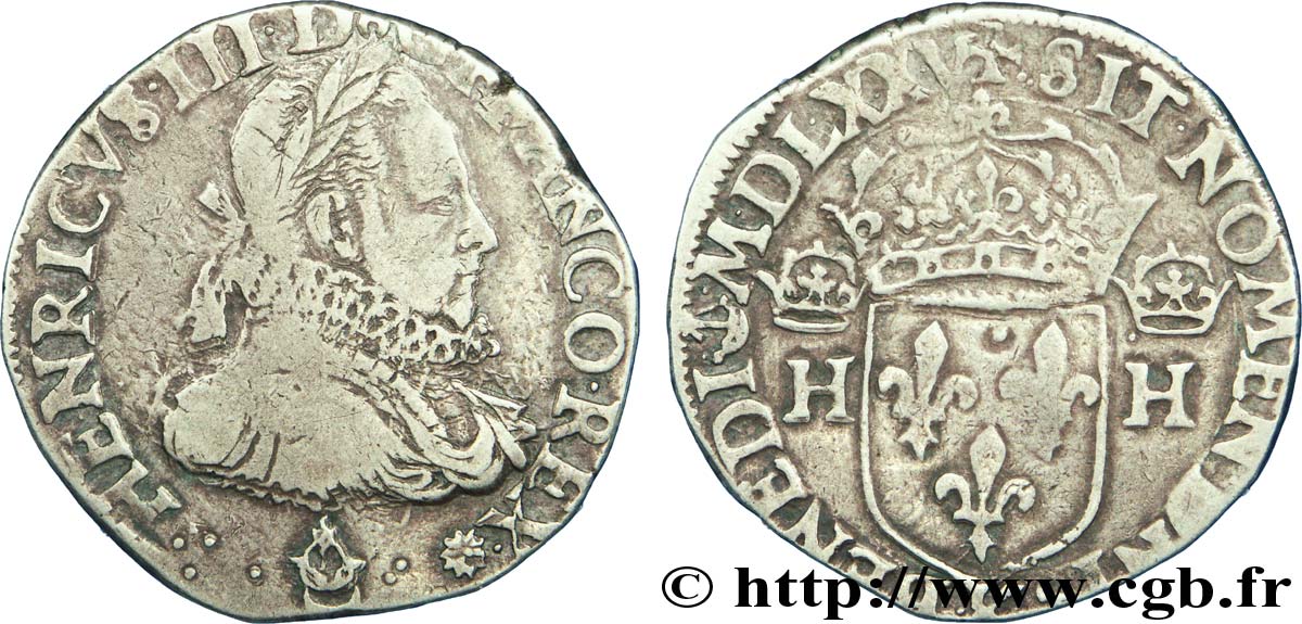 HENRY III Teston, 1er type sans le titre de roi de Pologne 1575 (MDLXXV) Bordeaux VF