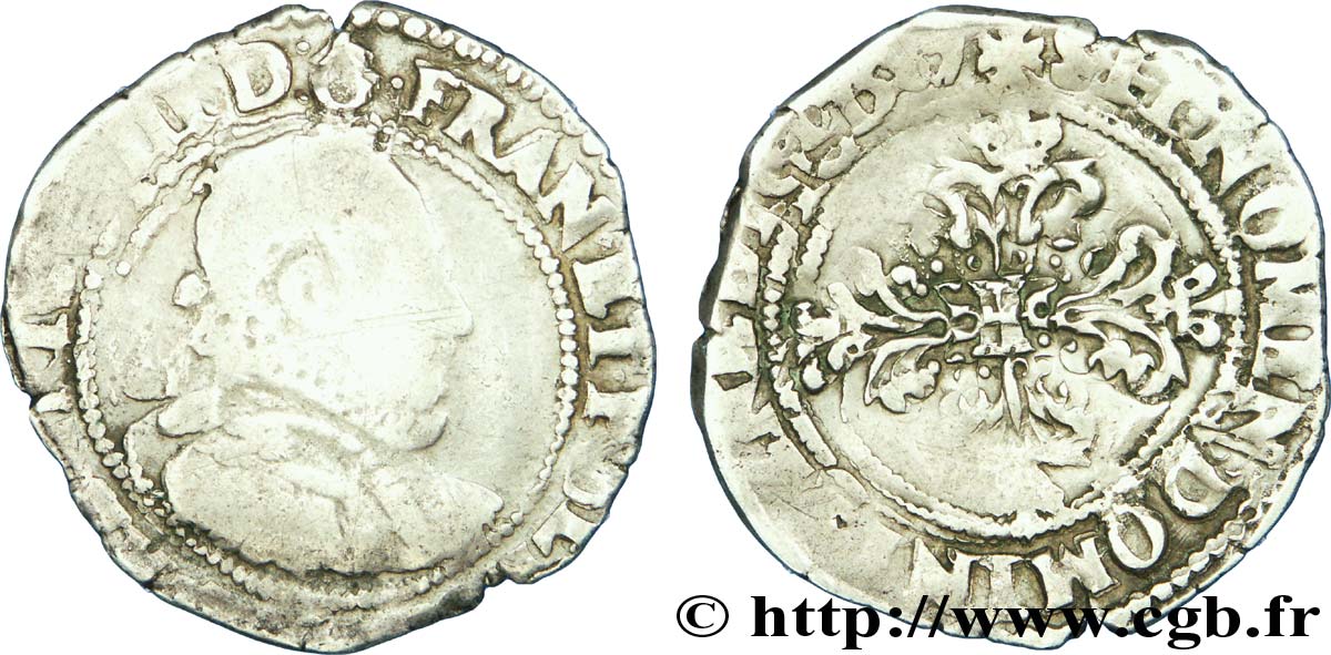 HENRY III Quart de franc au col fraisé 1587 Angers MB