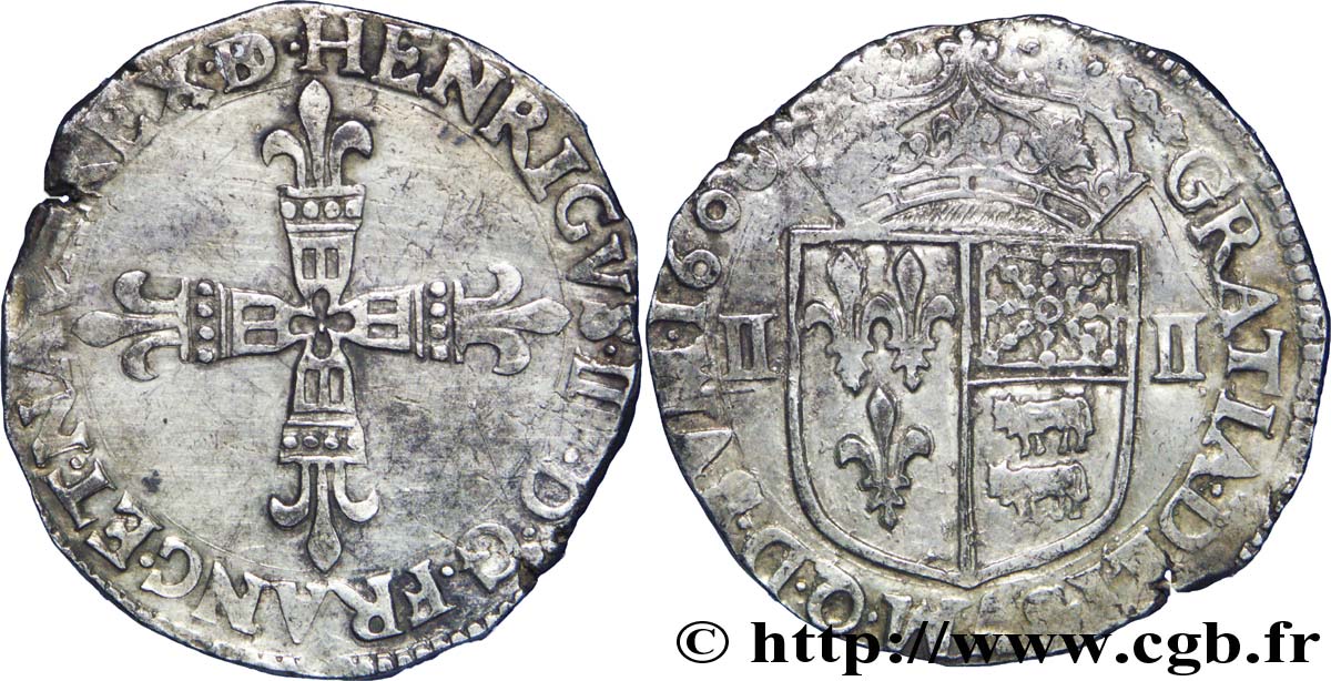 HENRI IV LE GRAND Quart d écu de Béarn 1606 Morlàas TTB/TTB+