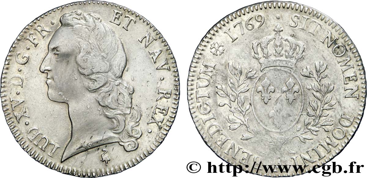 LOUIS XV  THE WELL-BELOVED  Écu dit  au bandeau  1769 Paris XF