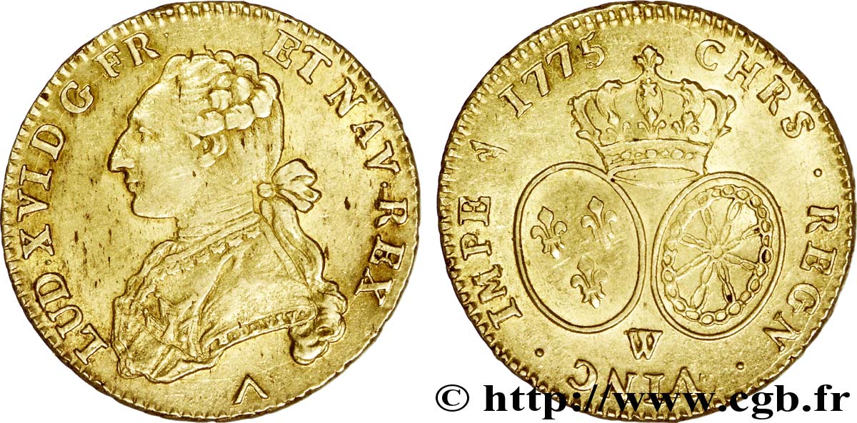 LOUIS XVI Double louis d’or aux écus ovales 1775 Lille TTB+/SUP