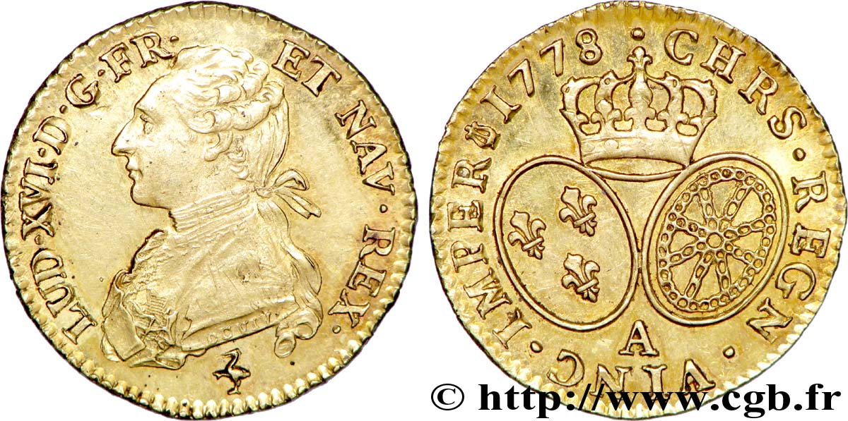 LOUIS XVI Louis d’or aux écus ovales 1778 Paris SPL/MS