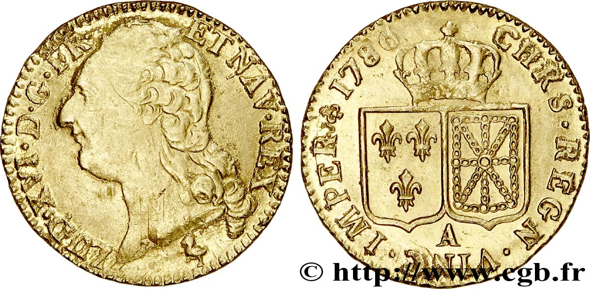 LOUIS XVI Louis d or aux écus accolés 1786 Paris TTB/TTB+