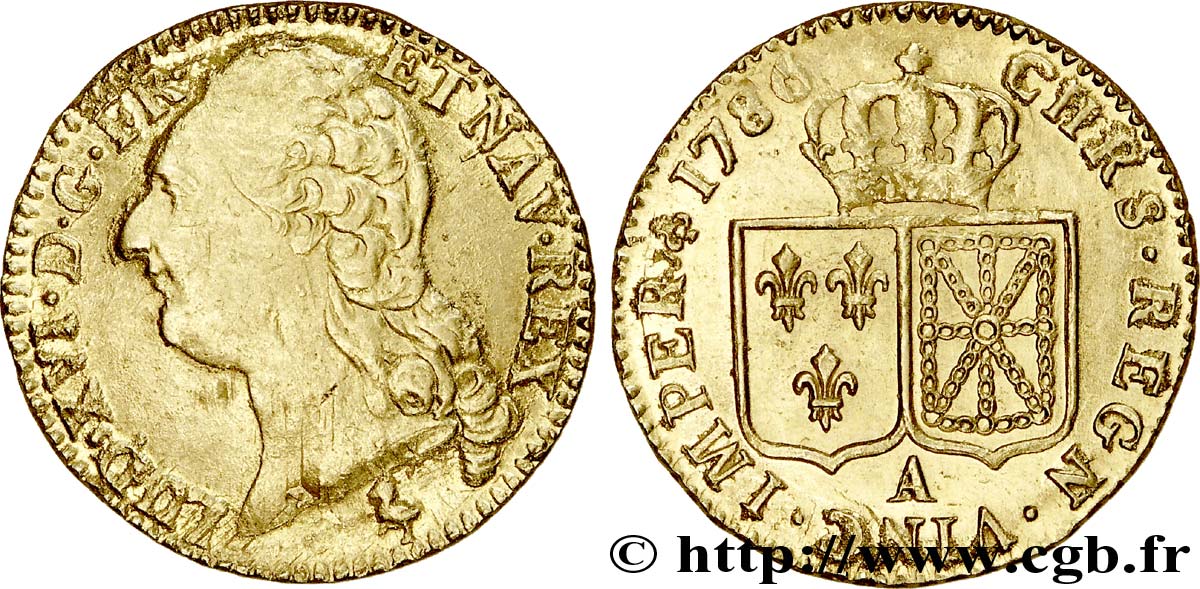 LOUIS XVI Louis d or aux écus accolés 1786 Paris SS/fVZ