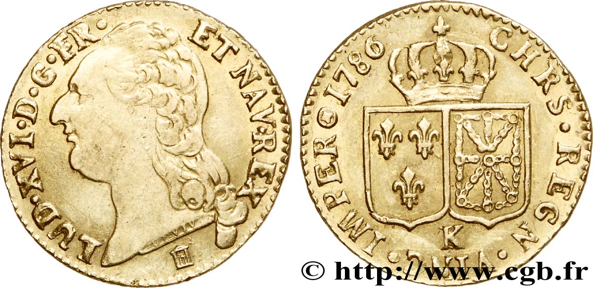 LOUIS XVI Louis d or aux écus accolés 1786 Bordeaux XF/AU