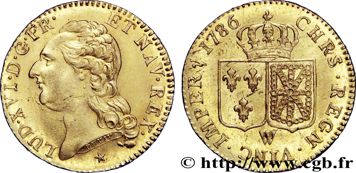 LOUIS XVI Louis d or aux écus accolés 1786 Lille MS