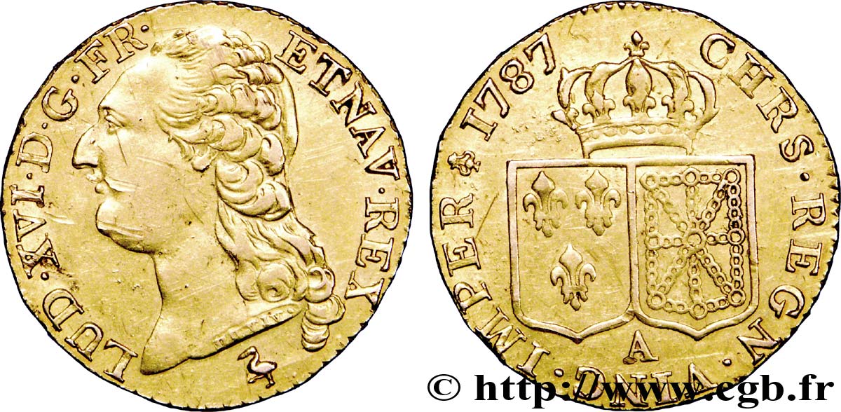 LOUIS XVI Louis d or aux écus accolés 1787 Paris XF/AU