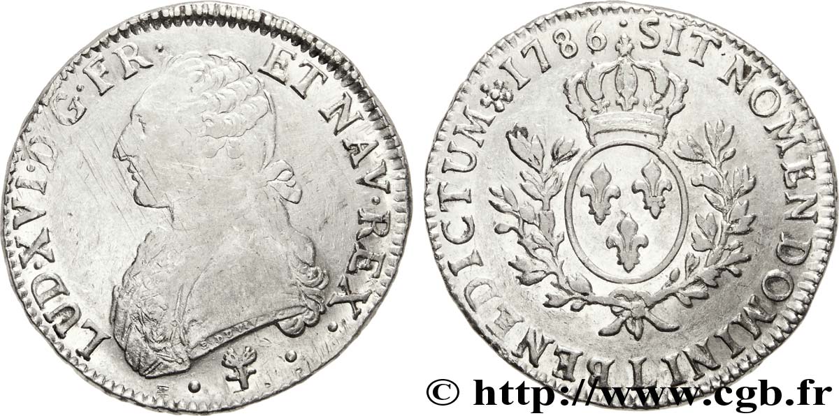 LOUIS XVI Écu dit &nbsp;aux branches d&nbsp;olivier&nbsp; 1786 Bayonne XF/AU