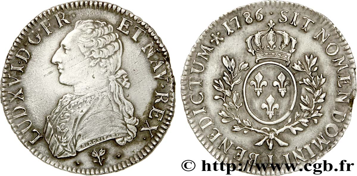 LOUIS XVI Écu dit  aux branches d olivier  1786 Bayonne TTB+/SUP