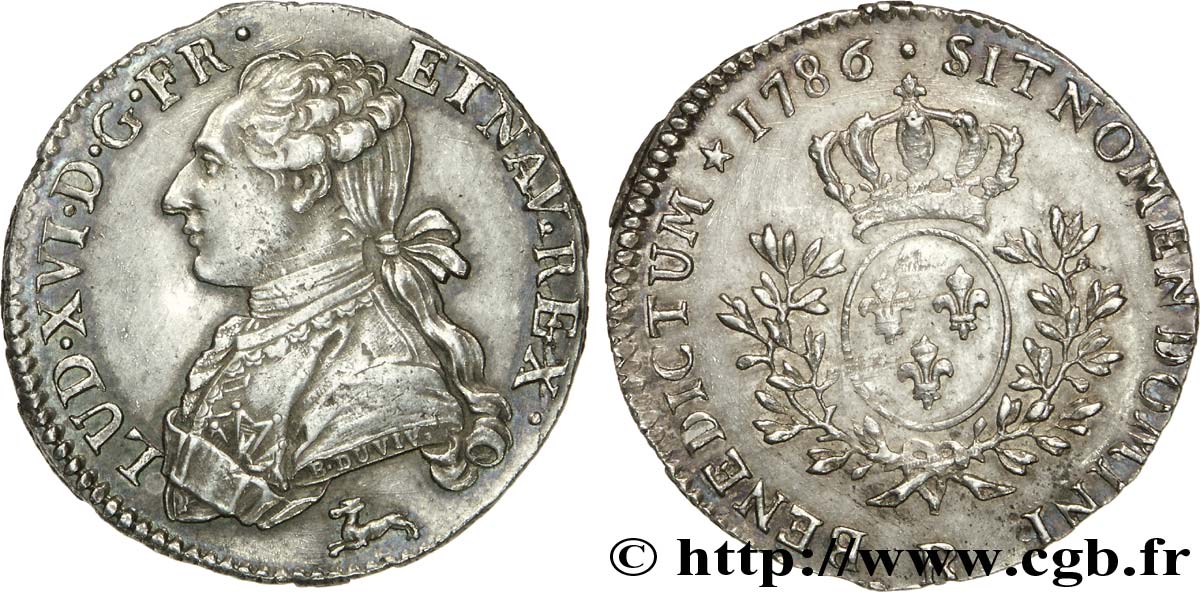 LOUIS XVI Cinquième d écu dit  aux branches d olivier  1786 Orléans q.SPL