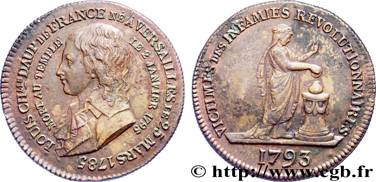 LOUIS XVII Médaille pour la mort de Louis XVII fVZ