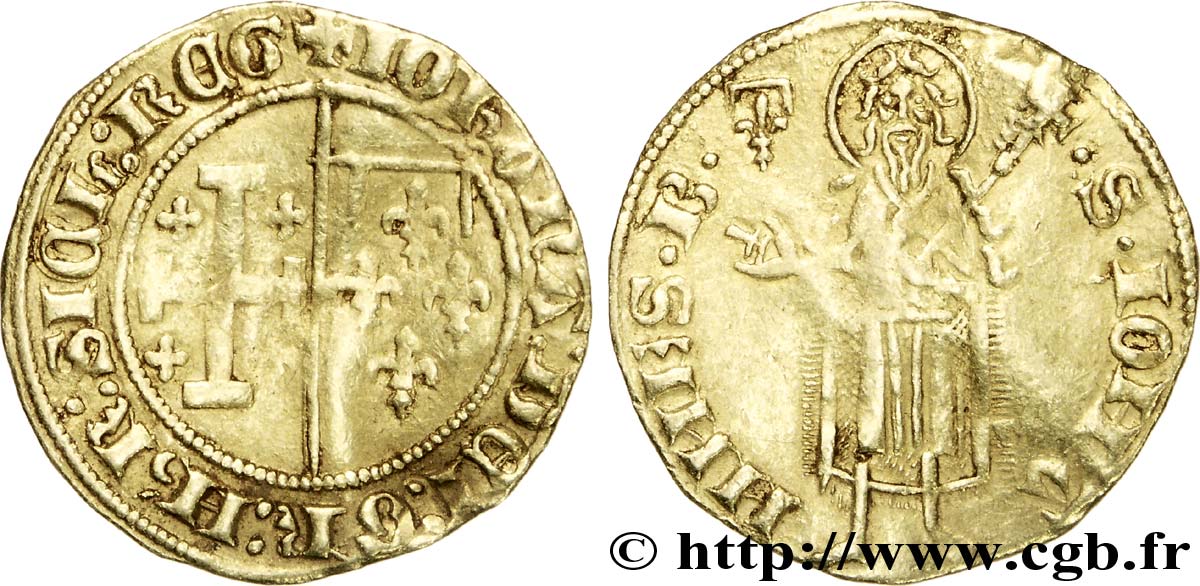 PROVENCE - COUNTY OF PROVENCE - JEANNE OF NAPOLY Florin d or à la chambre VF/XF