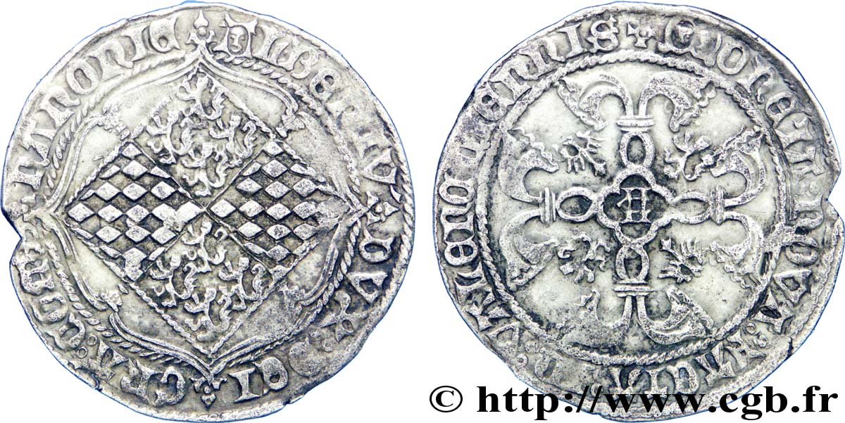 HAINAUT - COMTÉ DE HAINAUT - ALBERT DE BAVIÈRE Plaque ou double gros TTB