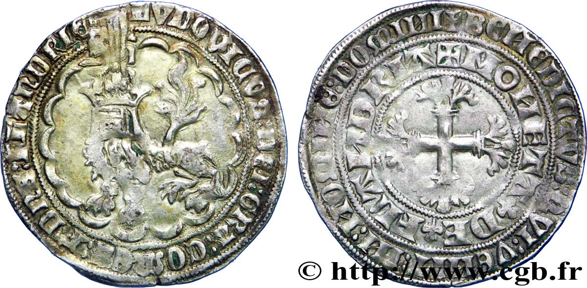 COUNTY OF FLANDRE - LOUIS OF MALE Double gros ou botdraeger XF