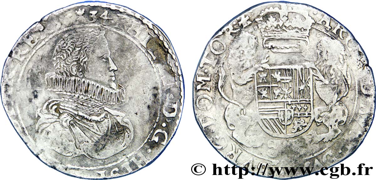 SPANISH NETHERLANDS - TOURNAISIS - PHILIP IV Ducaton, 1er type 1634 Tournai VF