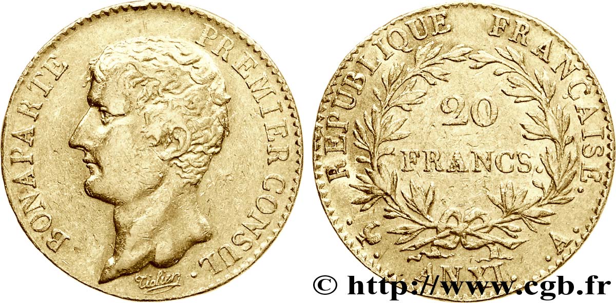 20 francs or Bonaparte Premier Consul 1803 Paris F.510/1 TTB 