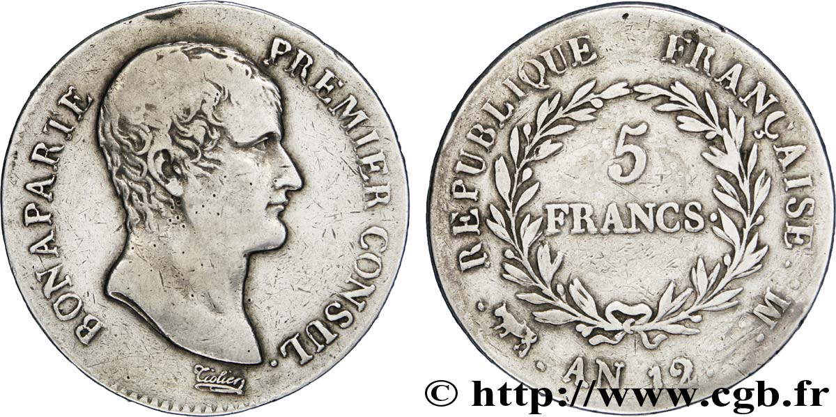 5 francs Bonaparte Premier Consul 1804 Toulouse F.301/19 VF 