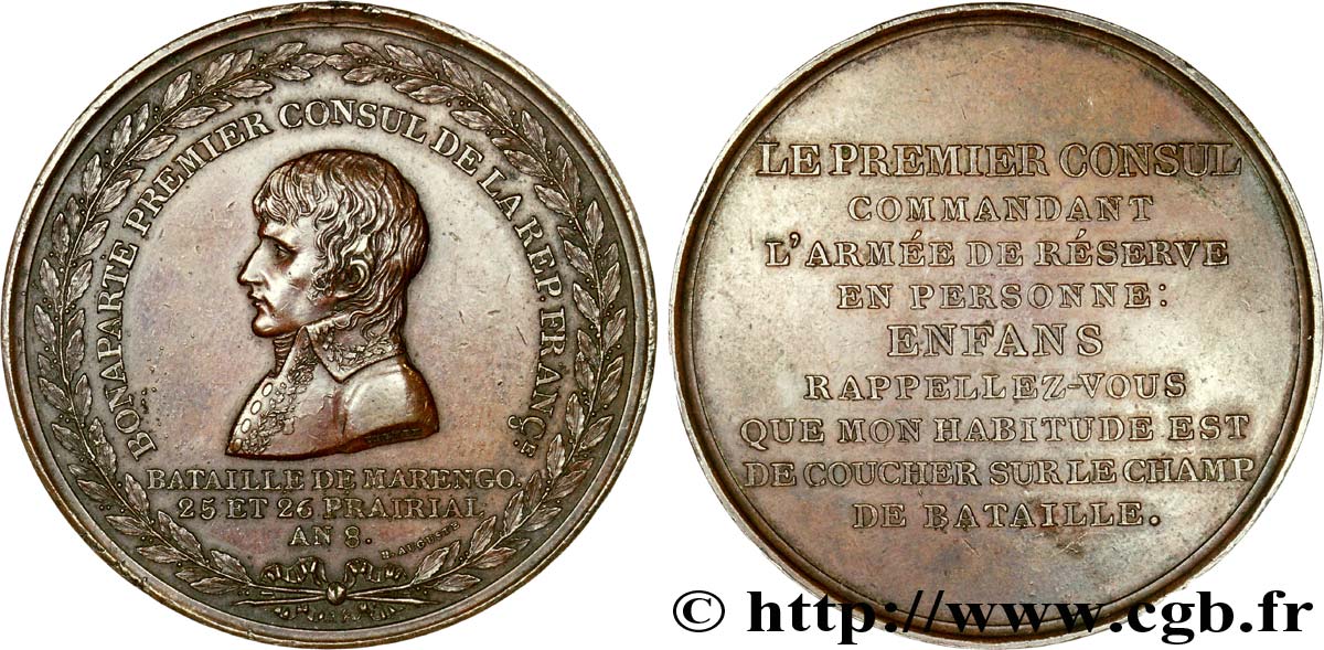 CONSULATE Médaille BR 50, Bataille de Marengo XF