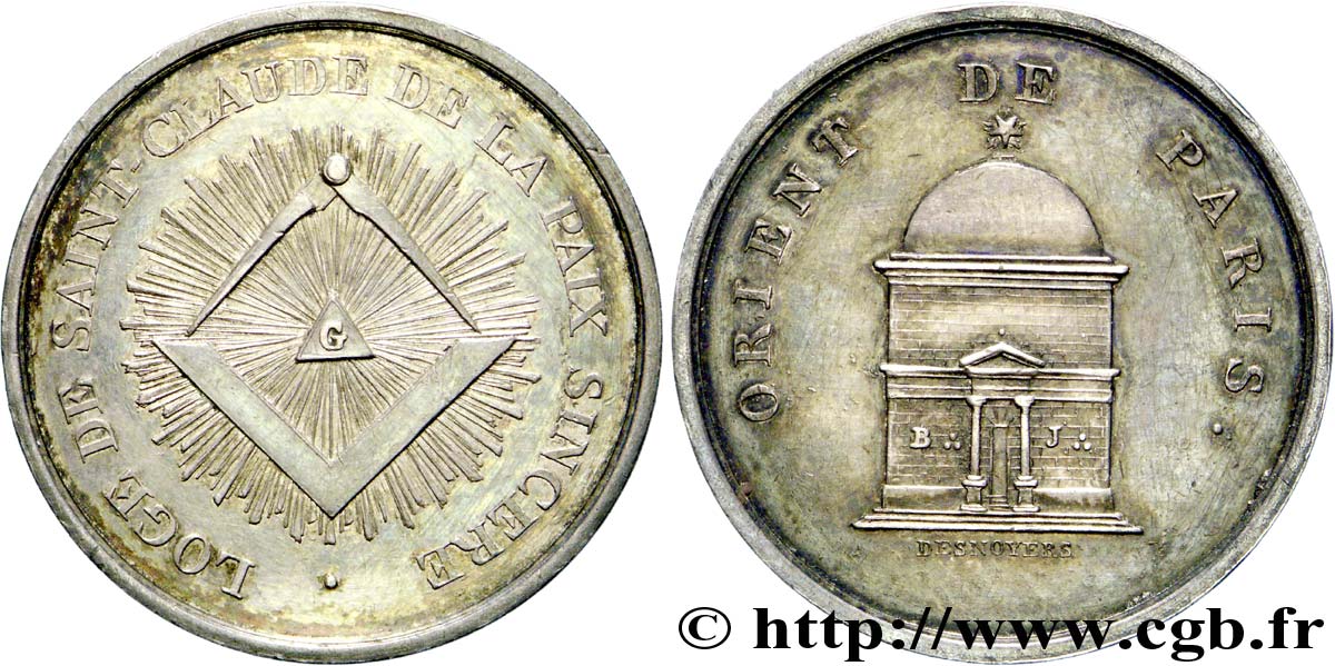 PRIMO IMPERO Jeton AR 25, Orient de Paris, Loge de Saint-Claude de la Paix sincère SPL