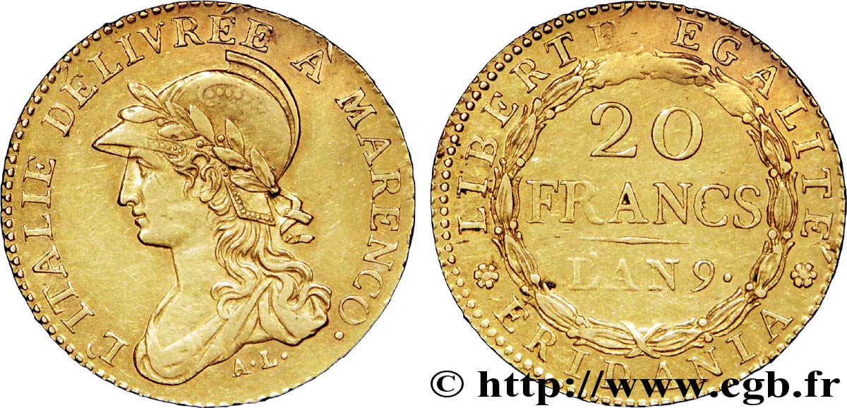 20 francs Marengo 1801 Turin VG.842  VZ 