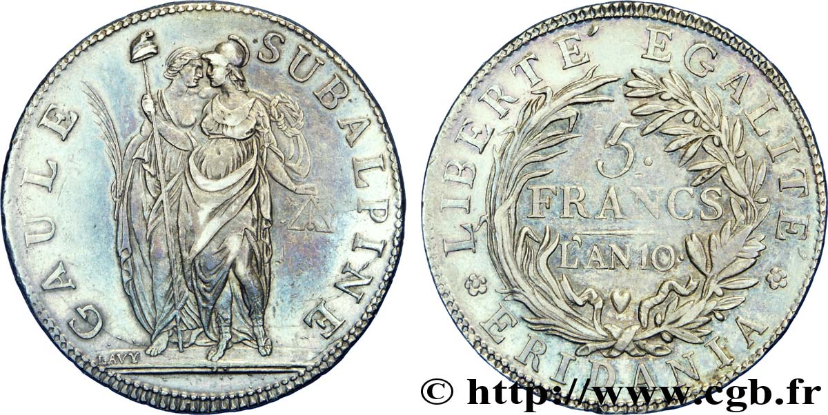 5 francs 1802 Turin VG.846  SPL 