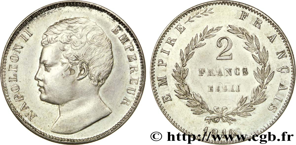 Essai de 2 francs en argent, surfrappé sur une 2 francs Cérès sans ou avec légende 1816  VG.2404  SPL 