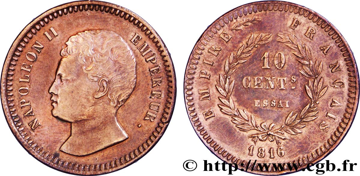 Essai de 10 centimes en bronze 1816   VG.2412  VZ 
