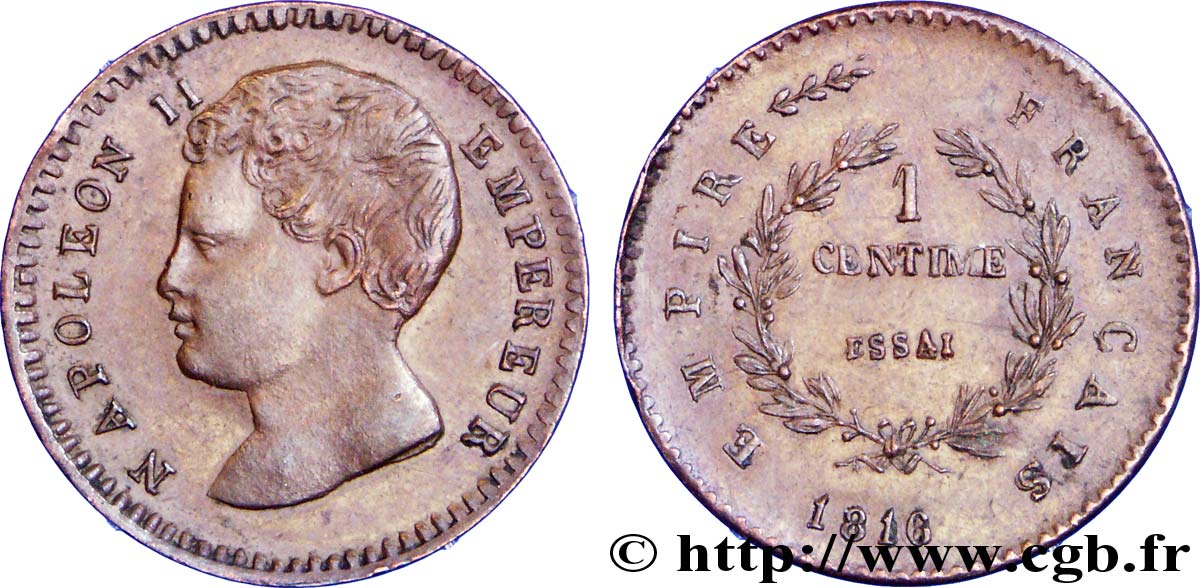 Essai de 1 centime en bronze 1816  VG.2415  MS 