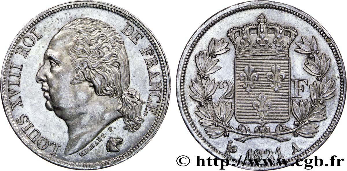2 francs Louis XVIII 1821 Paris F.257/32 fST 