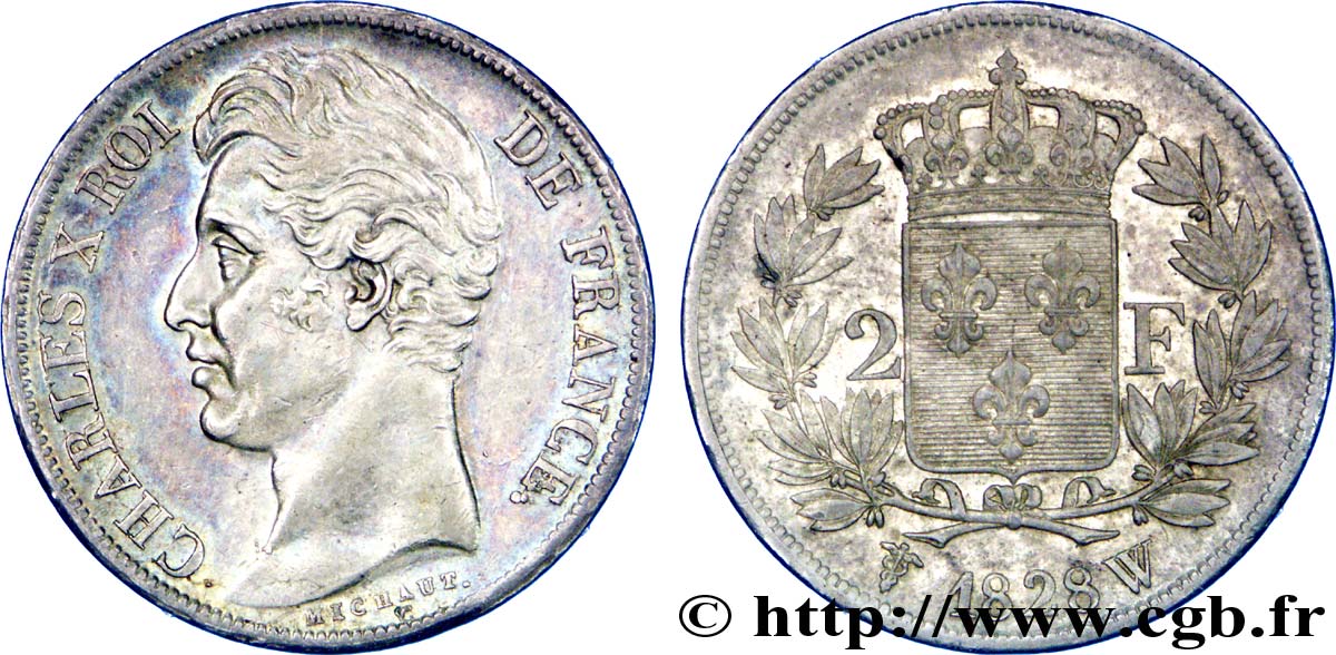 2 francs Charles X 1828 Lille F.258/48 SUP 