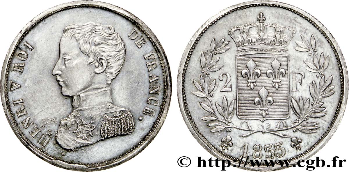 2 francs Henri V 1833  VG.2701  SC 