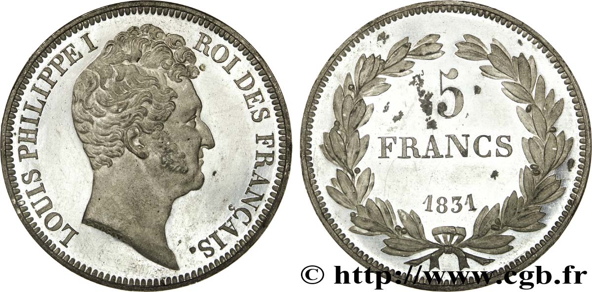 Essai de 5 francs en étain par Rogat 1831 Paris VG.2773  MS 
