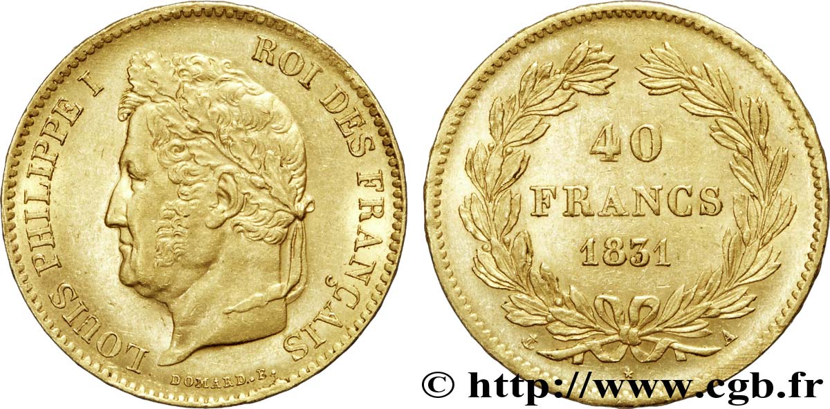 40 francs or Louis-Philippe 1831 Paris F.546/1 VZ 