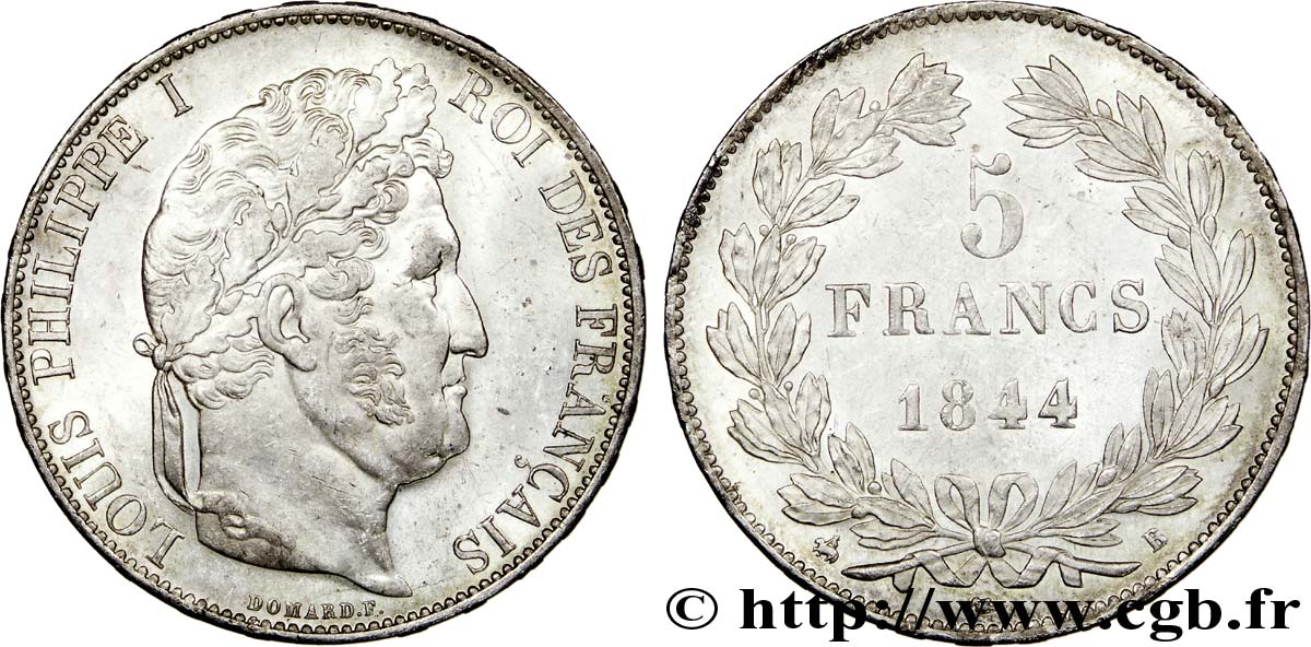 5 francs IIIe type Domard 1844 Rouen F.325/2 EBC 