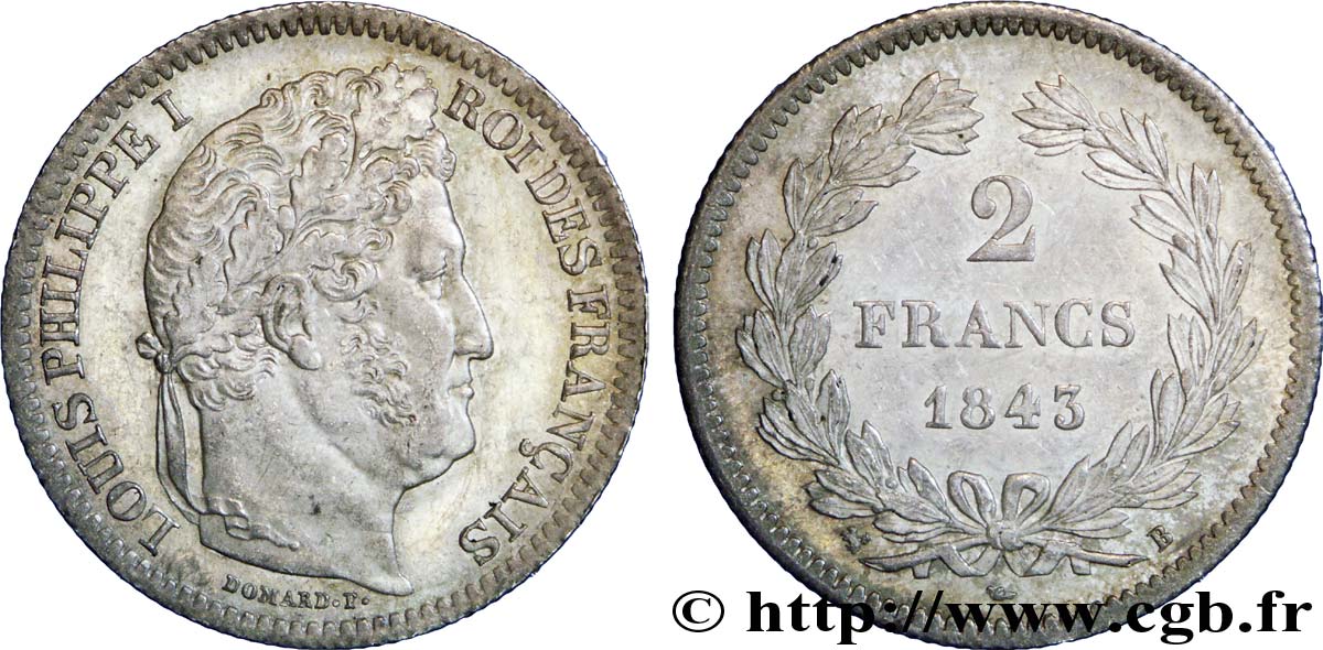 2 francs Louis-Philippe 1843 Rouen F.260/93 SPL 