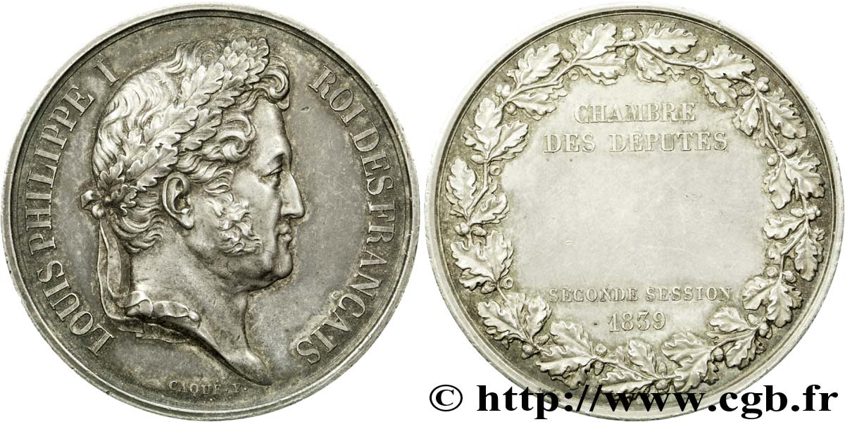 LUIS FELIPE I Médaille parlementaire AR 41, Seconde session 1839 EBC
