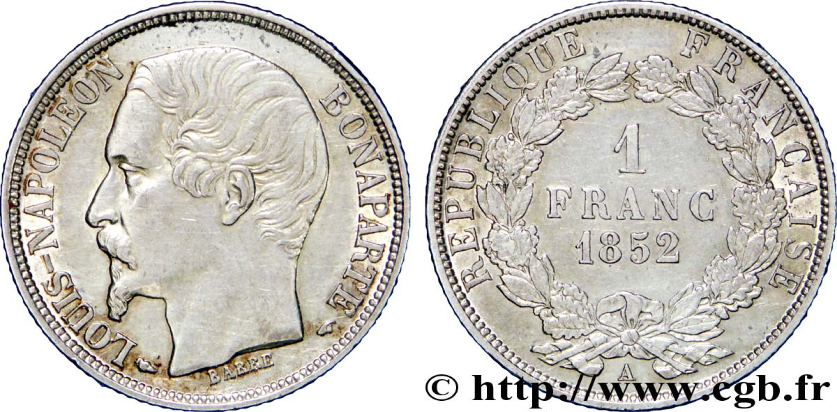 1 franc Louis-Napoléon 1852 Paris F.212/1 SUP 