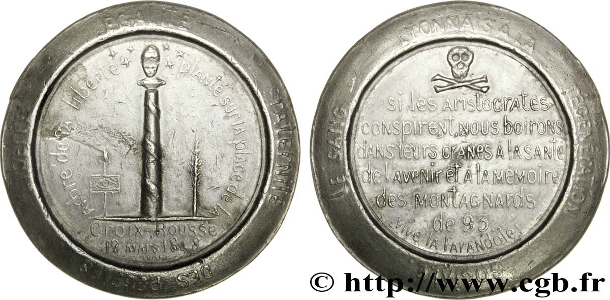 DEUXIÈME RÉPUBLIQUE Médaille SN 48, Révolte des canuts lyonnais TTB