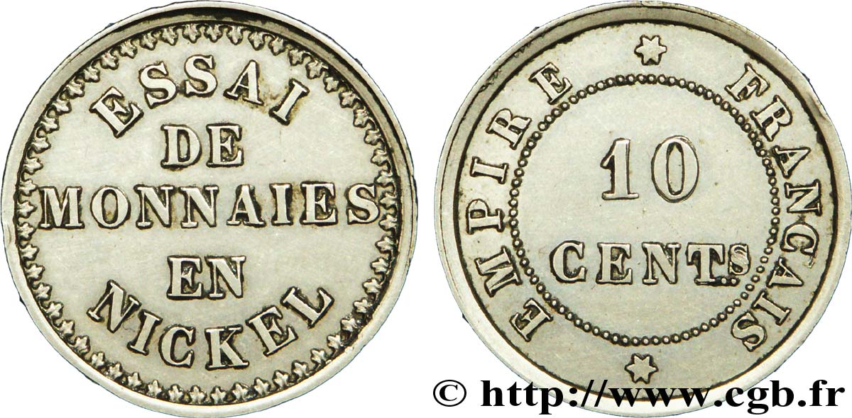Essai de 10 centimes 1860  VG.3562  SUP 