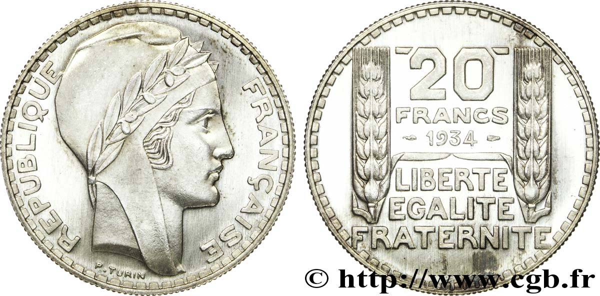 20 francs Turin 1934 Paris F.400/6 ST 