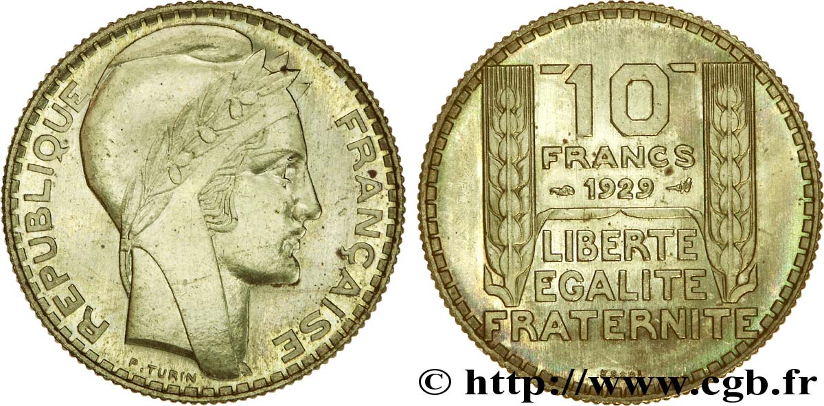 Essai de 10 francs par Turin en bronze-aluminium, concours de 1929 1929 Paris VG.5243  SC 