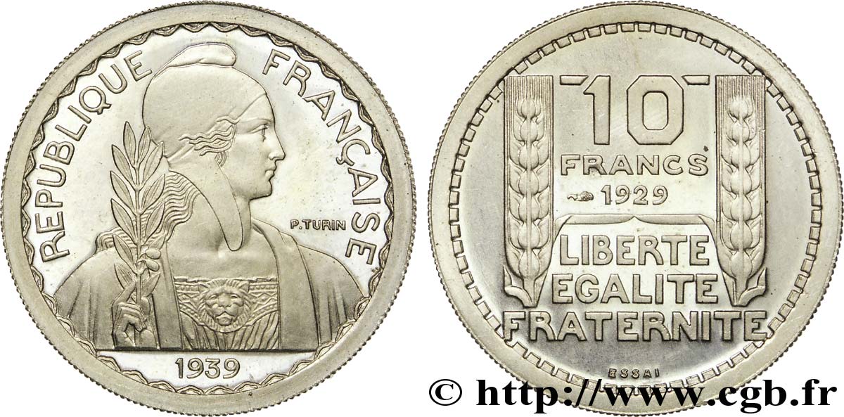 Préparation de la 10 francs Pétain, moyen module, listel large, 26 mm, 7 g - Essai n.d. Paris Maz.2606 e ST 