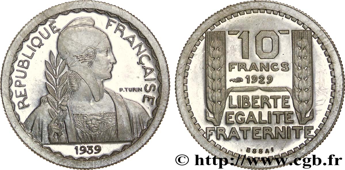 Préparation de la 5 francs Pétain, petit module, 21 mm, 4 g - Essai n.d. Paris Maz.2606 e SPL 