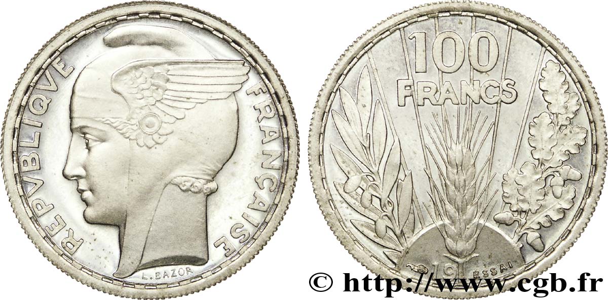 Préparation de la 5 francs Pétain, essai de Bazor en cupro-nickel léger, 3,5 g n.d. Paris VG.5238 var. MS 