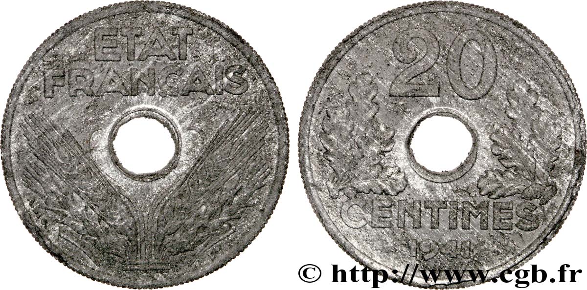 Essai de 20 centimes État français 1941 Paris F.153/1 AU 