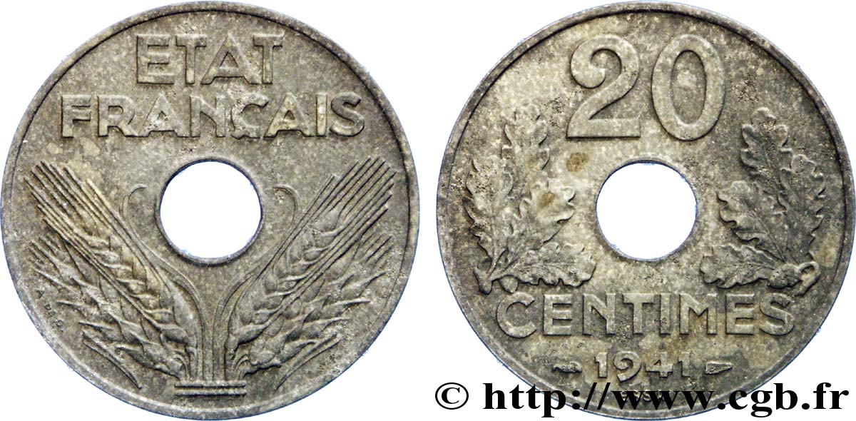 Essai de 20 centimes fer 1941 Paris F.154/1 SUP 
