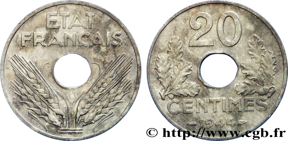 20 centimes fer 1944 Paris F.154/3 SUP 