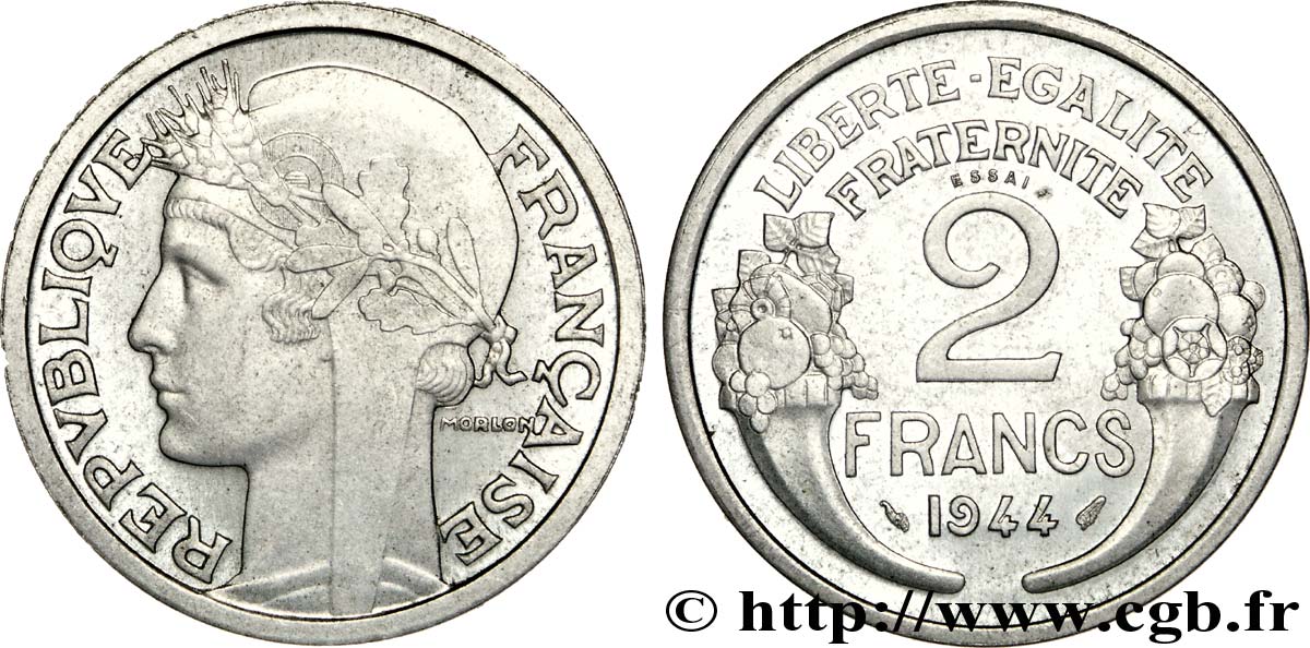 Essai de 2 francs Morlon 1944 Paris F.269/3 MS 