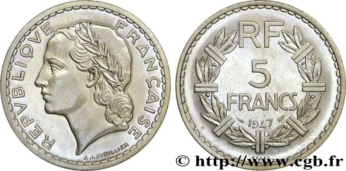 Essai de 5 francs Lavrillier, poids léger 1947 Paris G.-  MS 